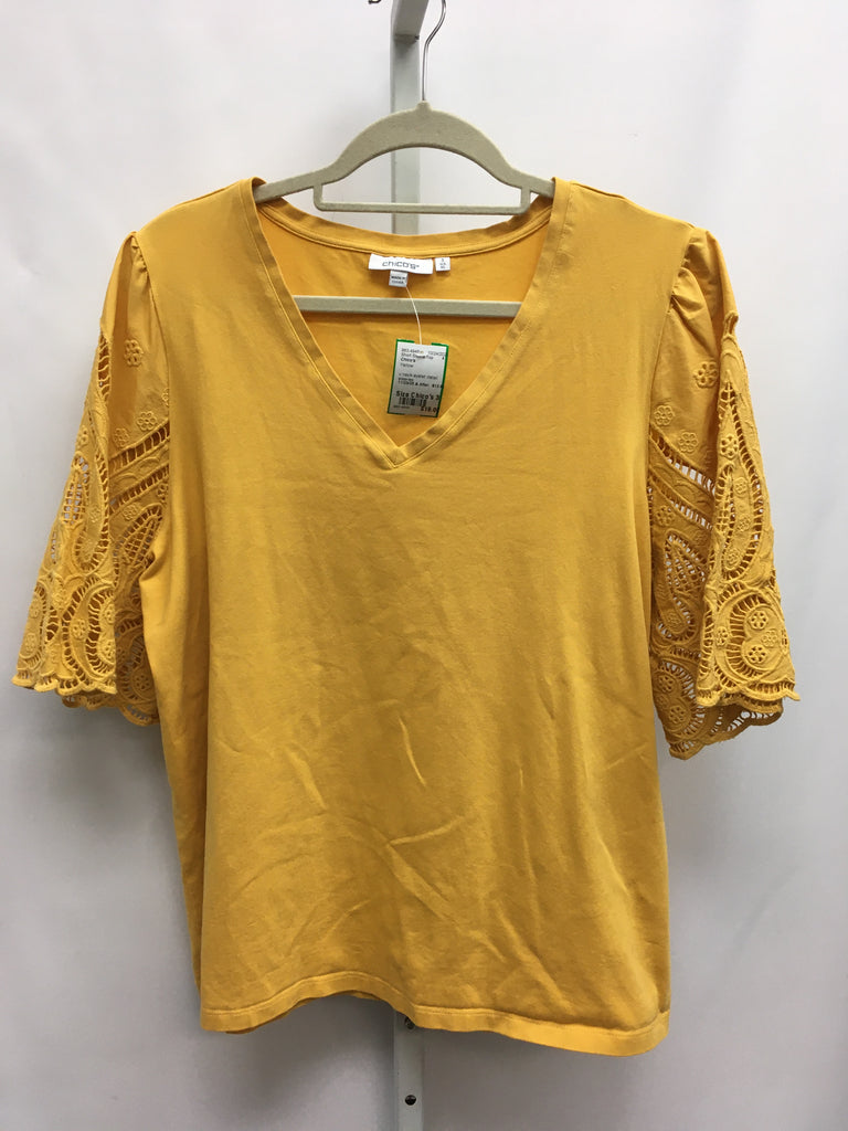 Chico's Size Chico's 3 (X-large) Yellow Short Sleeve Top