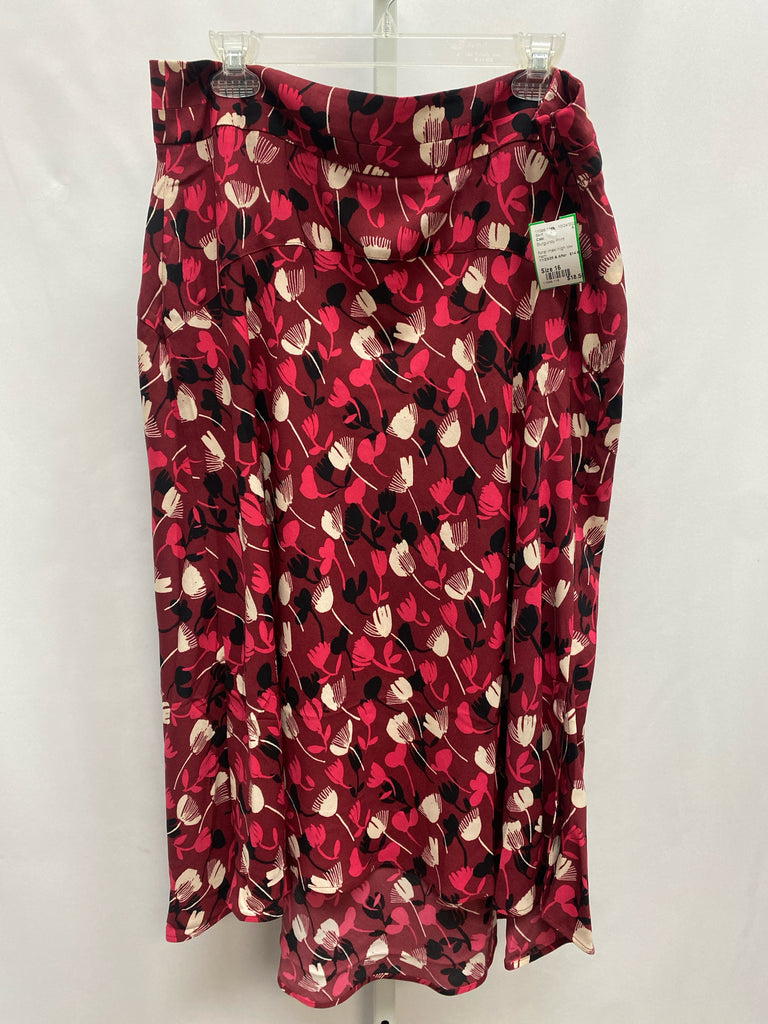 Cabi Size 16 Burgundy Print Skirt
