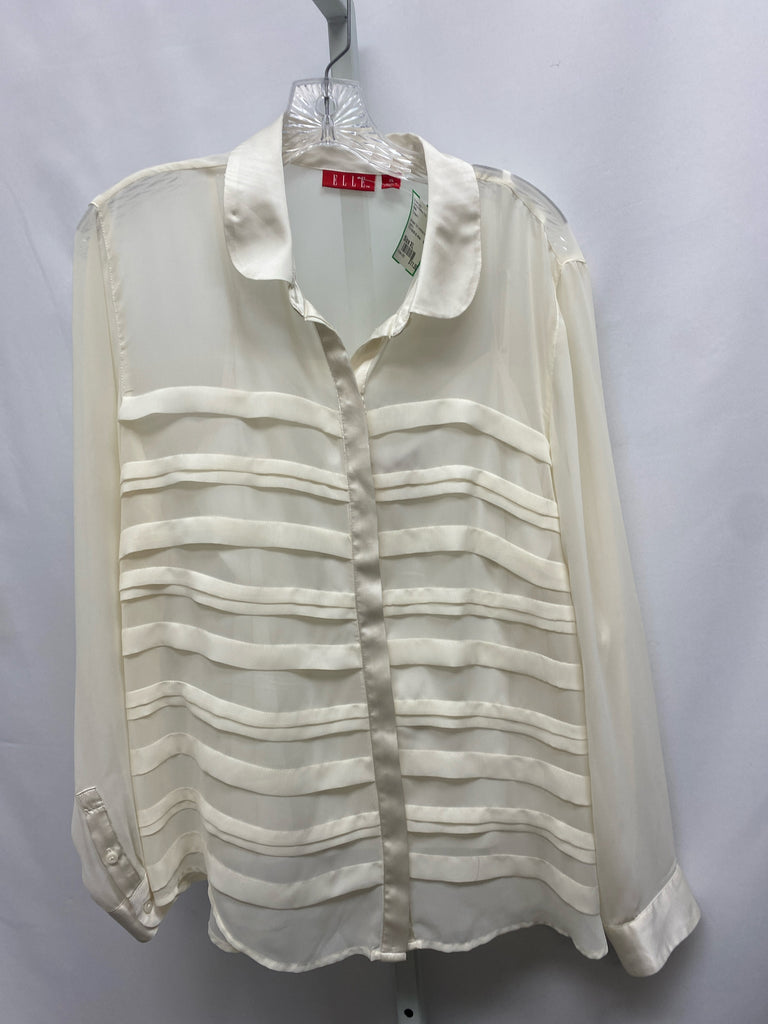 Elle Size XL Cream Long Sleeve Top