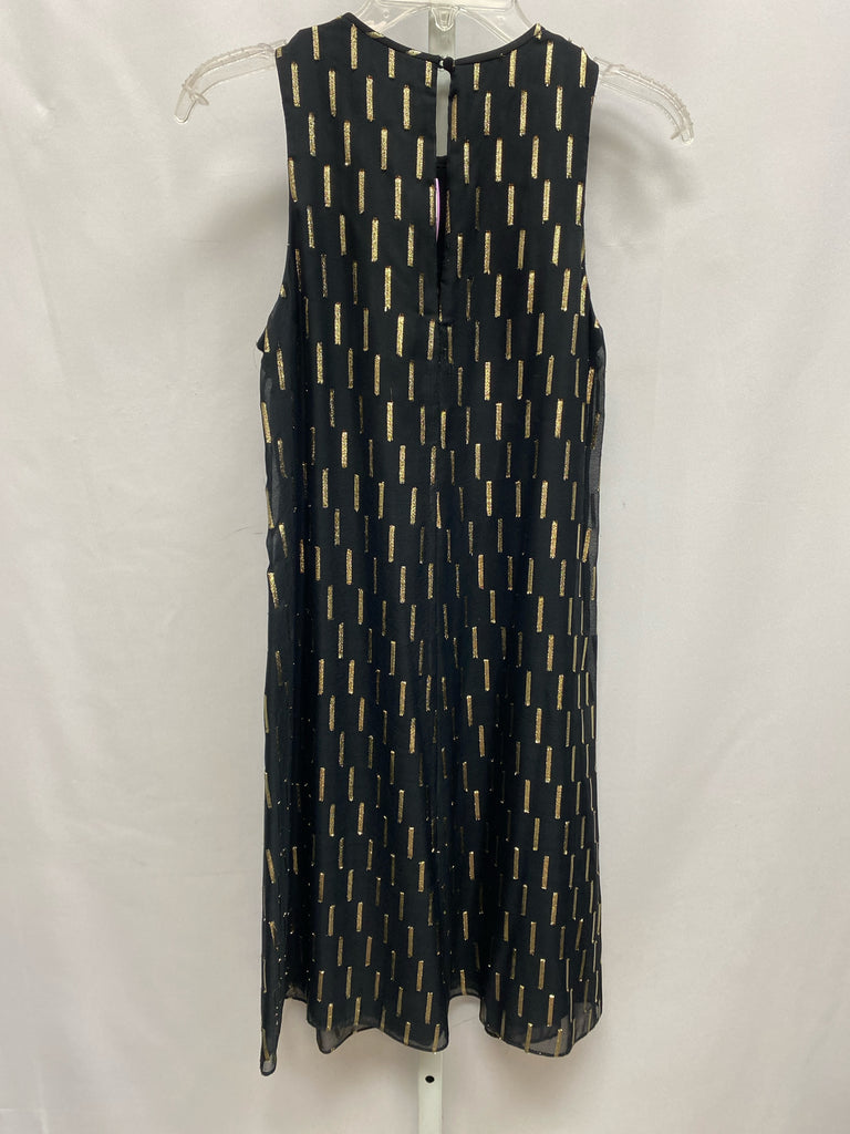 Size 2 Calvin Klein Black Print Sleeveless Dress