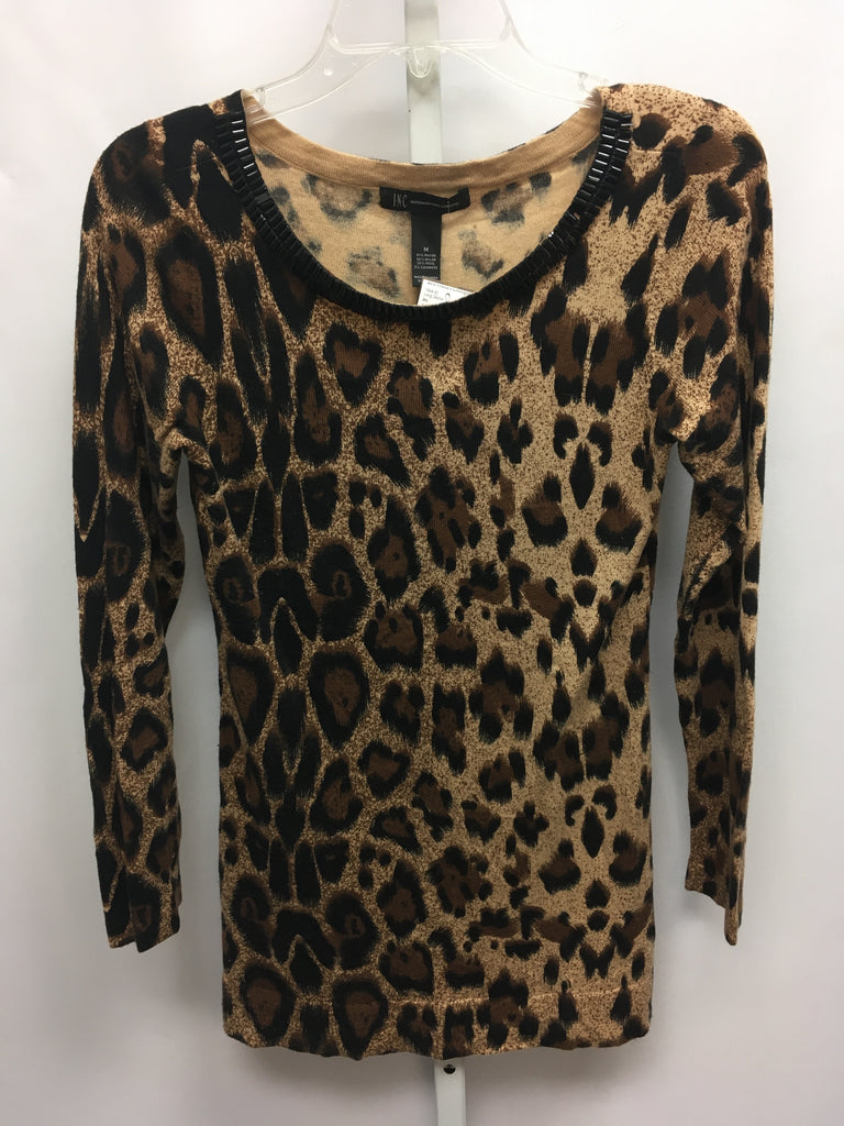 Inc Size Medium Animal Print Long Sleeve Top