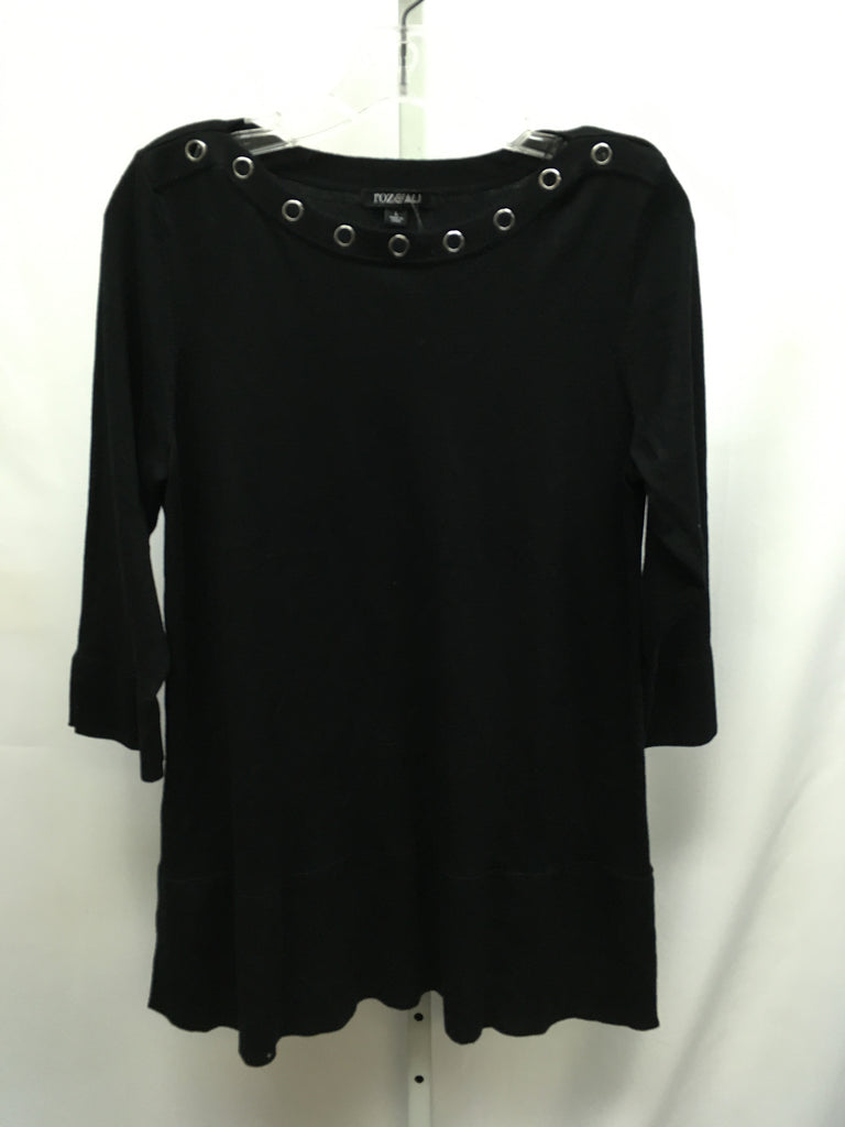 roz&ALI Size Large Black 3/4 Sleeve Top