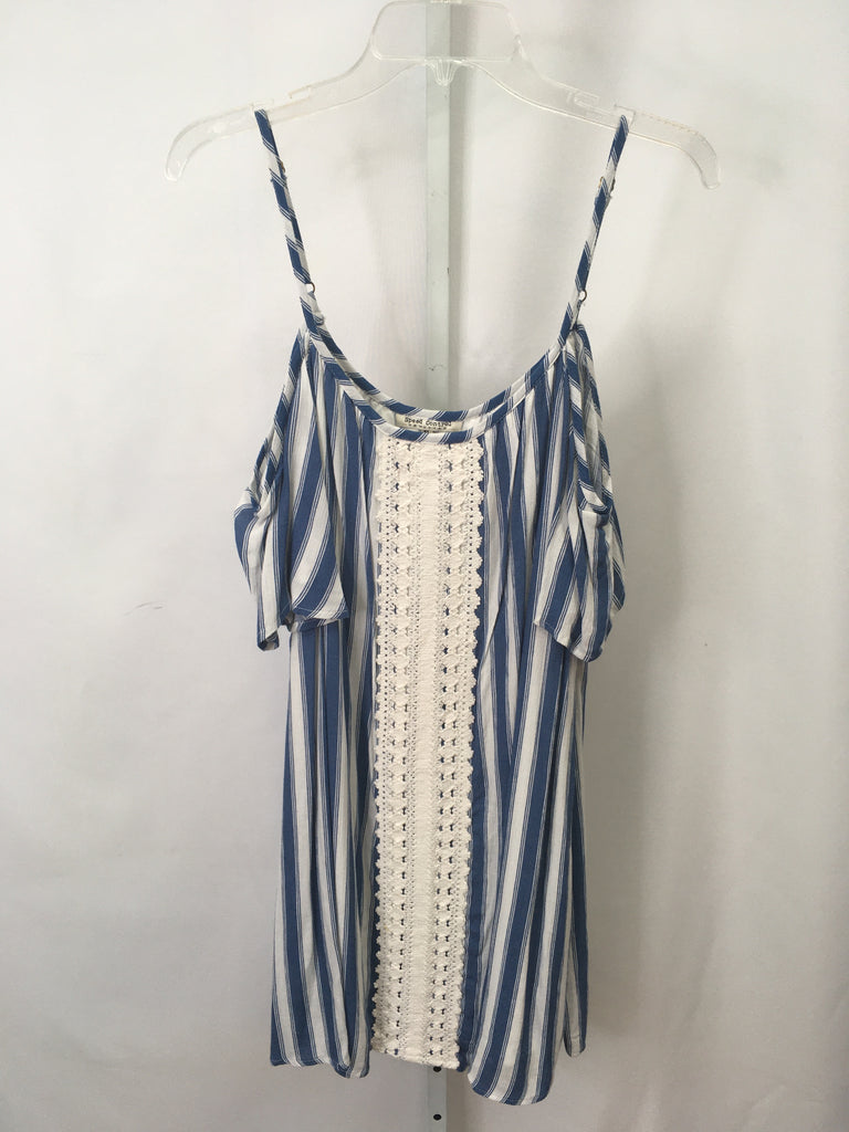 Size XL Speed Control White/blue Cold Shoulder Dress