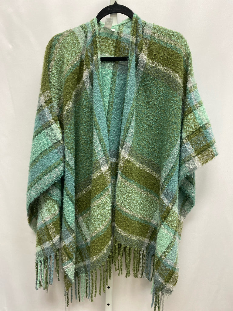 jjill Green Plaid Shawl