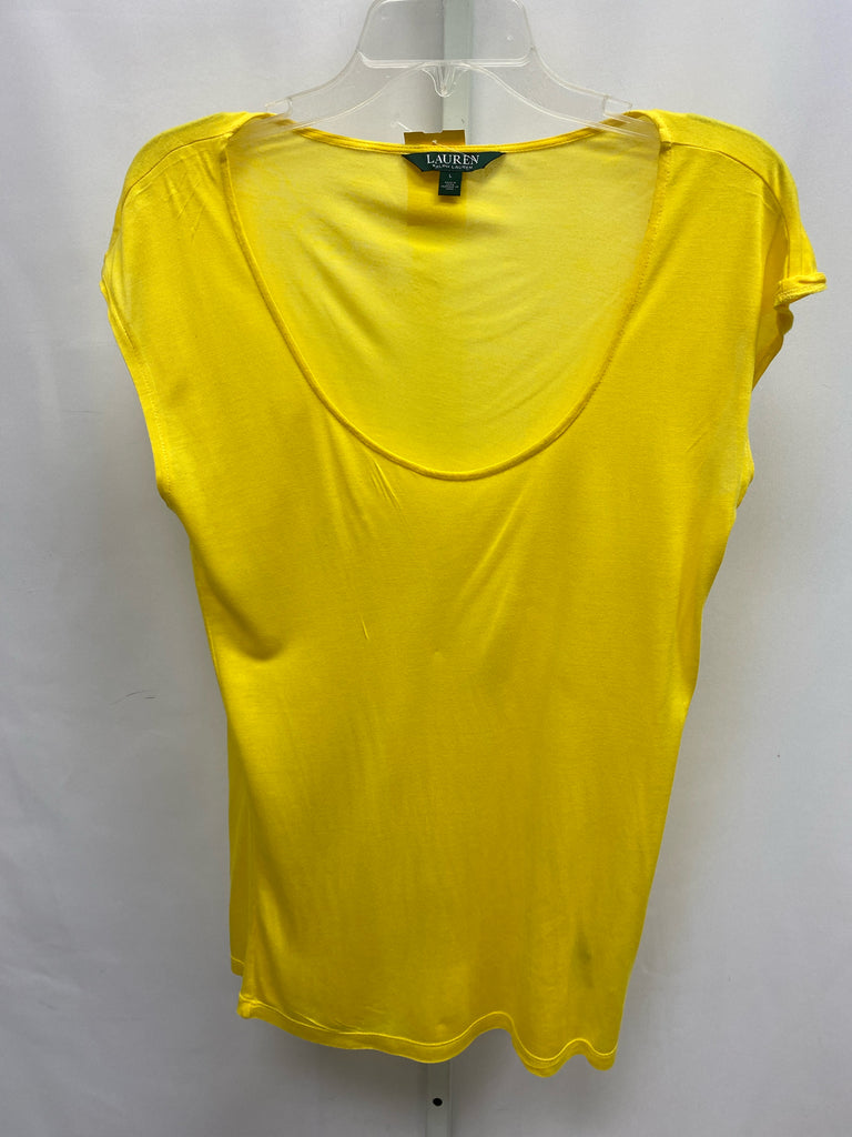 lauren Size Large Yellow Short Sleeve Top