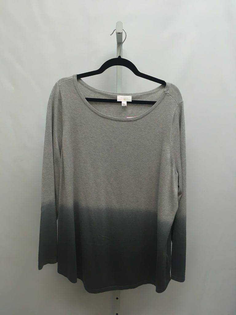 belle Size 2X Gray Long Sleeve Top