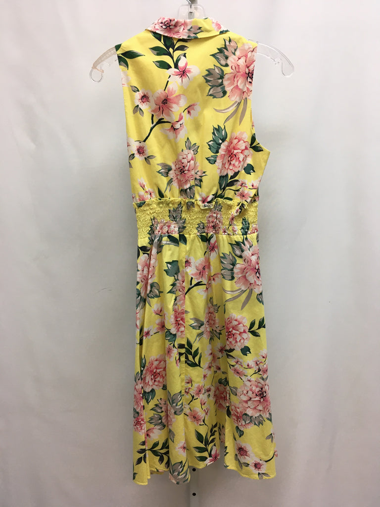 Size 8 Eliza J Yellow Floral Sleeveless Dress