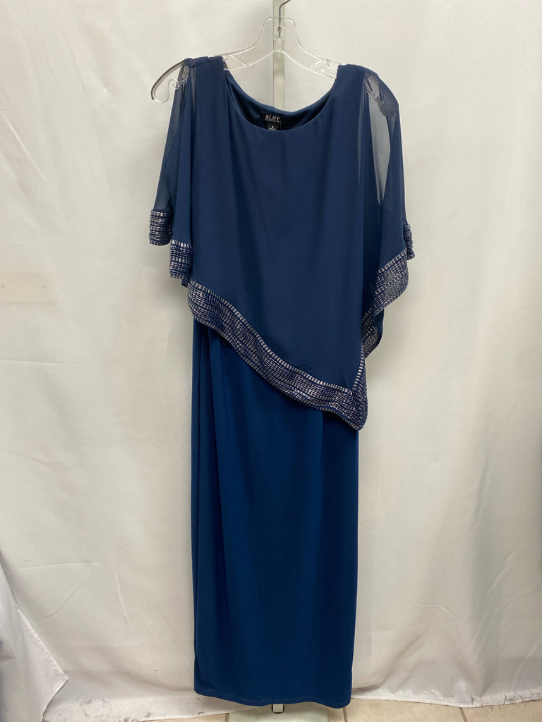 SLNY Size 8 Navy 3/4 Sleeve Dress