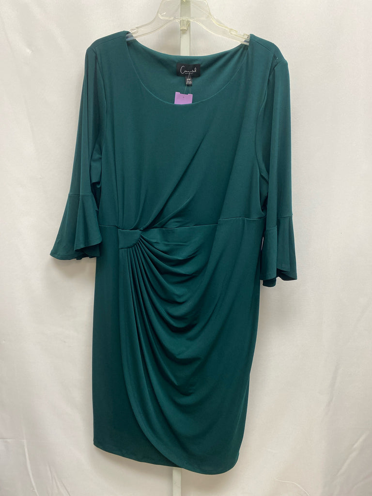 Size 20W Connected Hunter Green Short Sleeve Dress