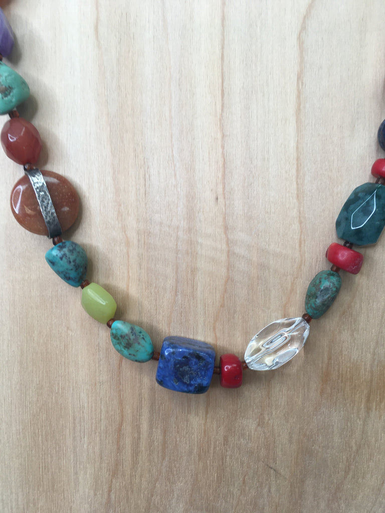 Multi-Color Sterling Silver Necklace