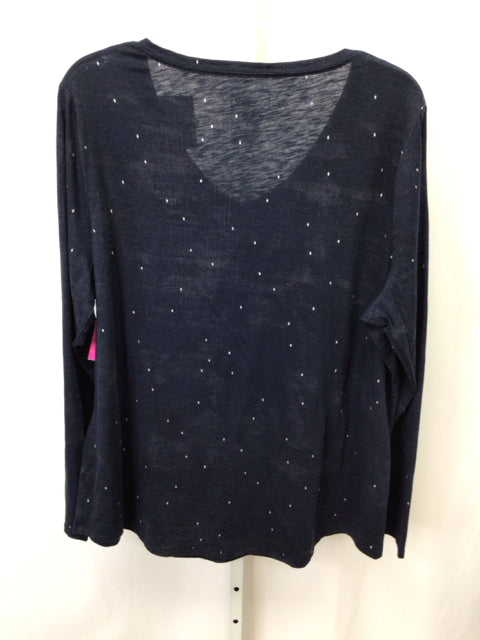 Sonoma Size 1X Blue Long Sleeve Top