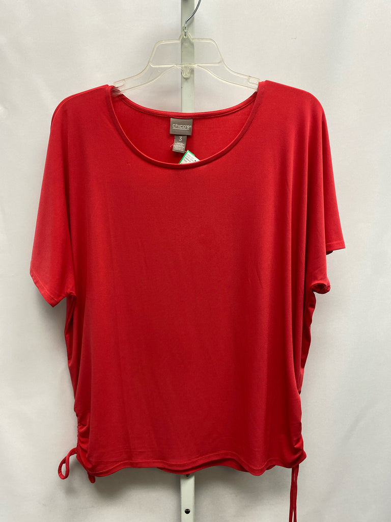 Chico's Size Chico's 3 (X-large) Red Short Sleeve Top