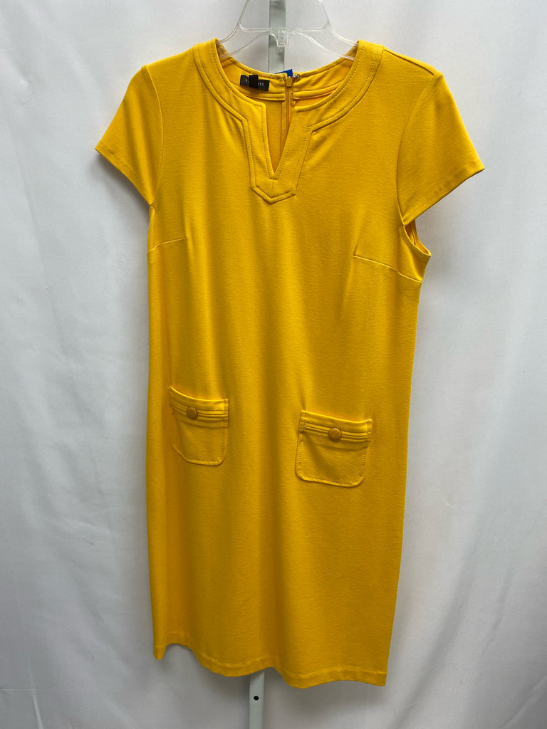 Size 6 Talbots Mustard Short Sleeve Dress