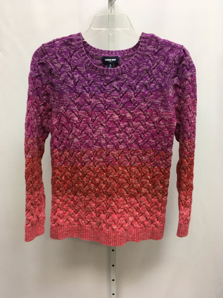 Lands End Size XL Purple/Red Long Sleeve Sweater