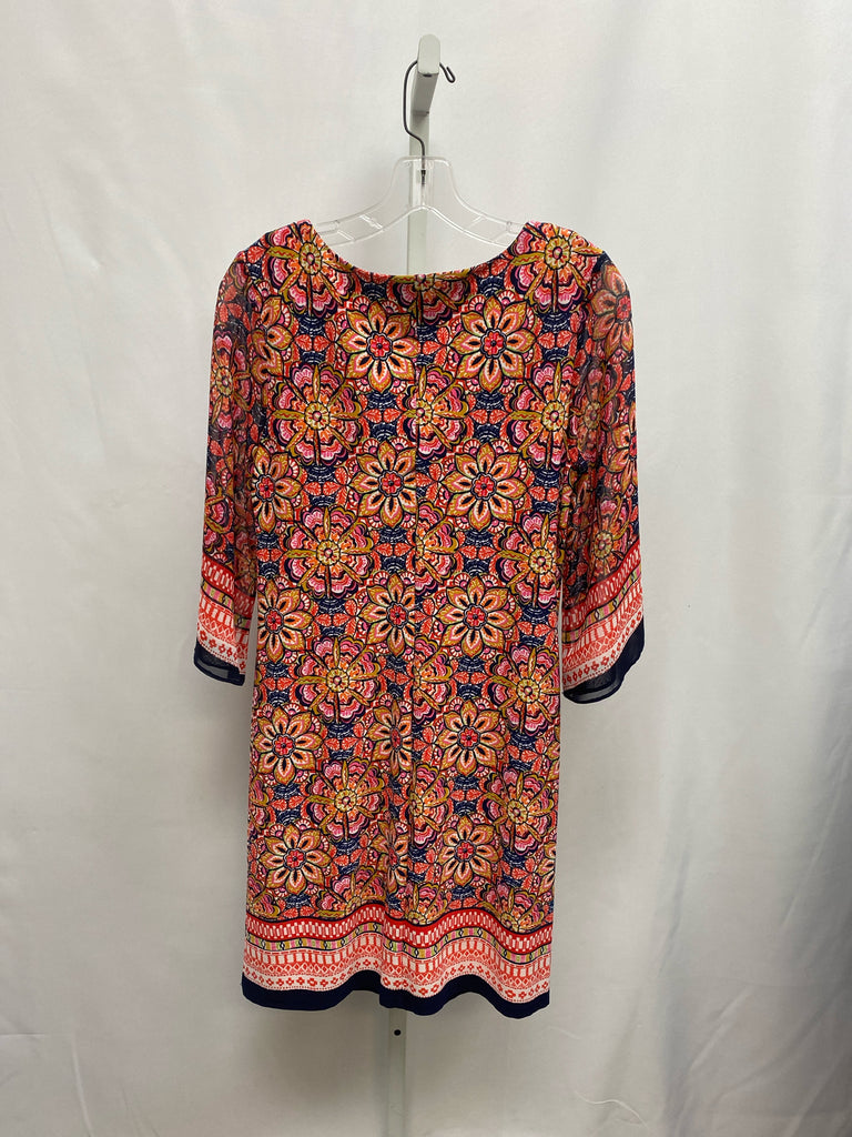 Size Small AGB Red/Multi 3/4 Sleeve Dress