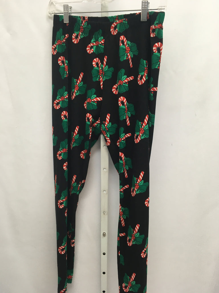 Size Medium Black Print Leggings