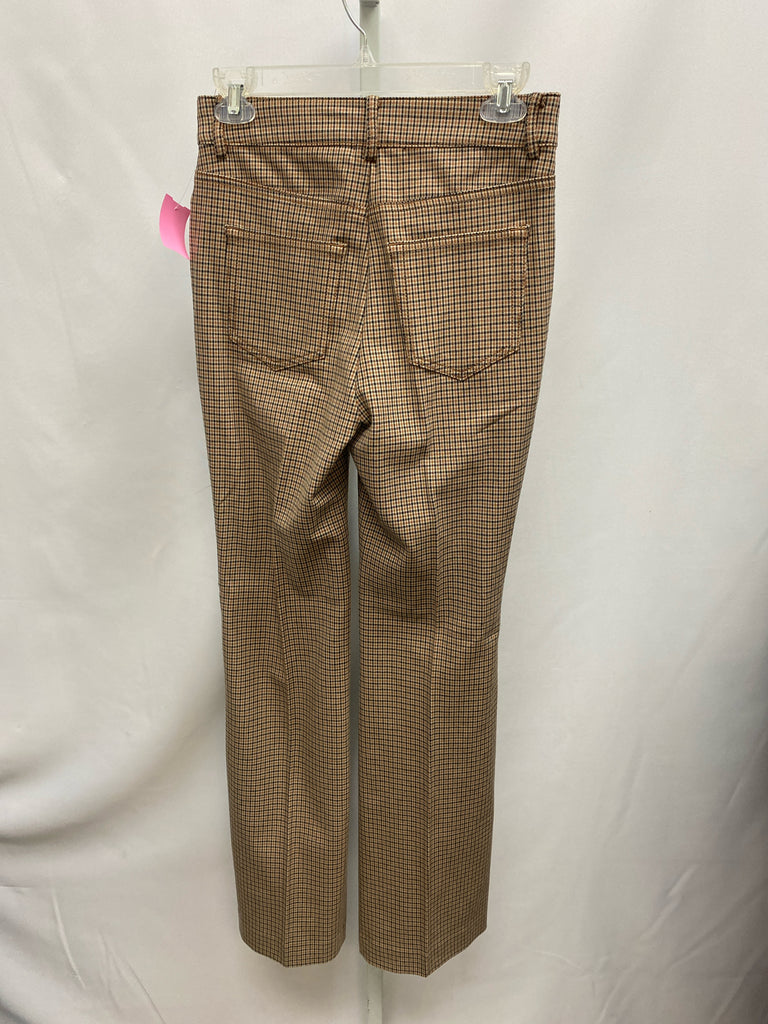 LOFT Size 0 Brown checked Pants