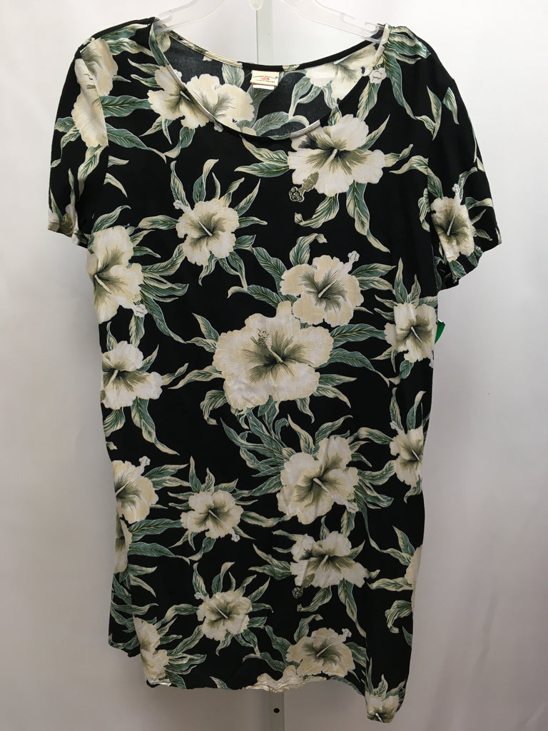 Size XL Black/Floral Short Sleeve Dress