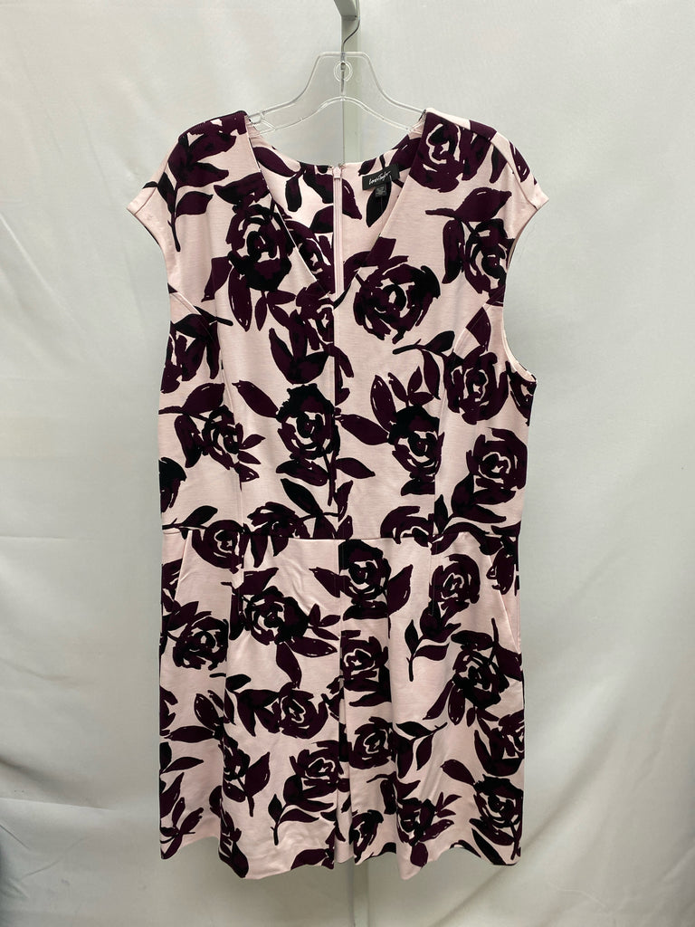 Lord & Taylor Size XL Pink Floral Sleeveless Dress