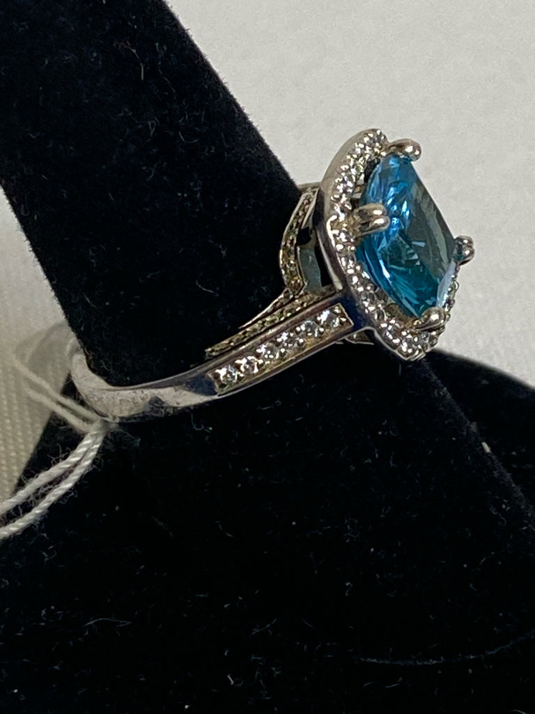 Blue Sterling Silver Ring