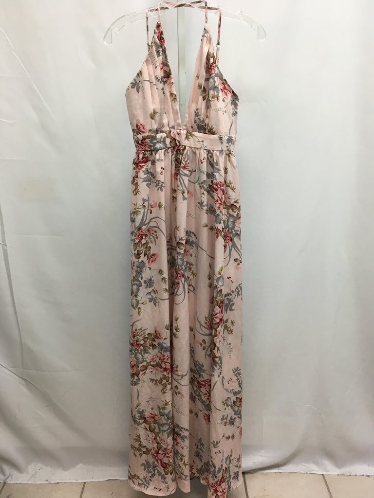Shein Size Medium Pink Floral Maxi Dress