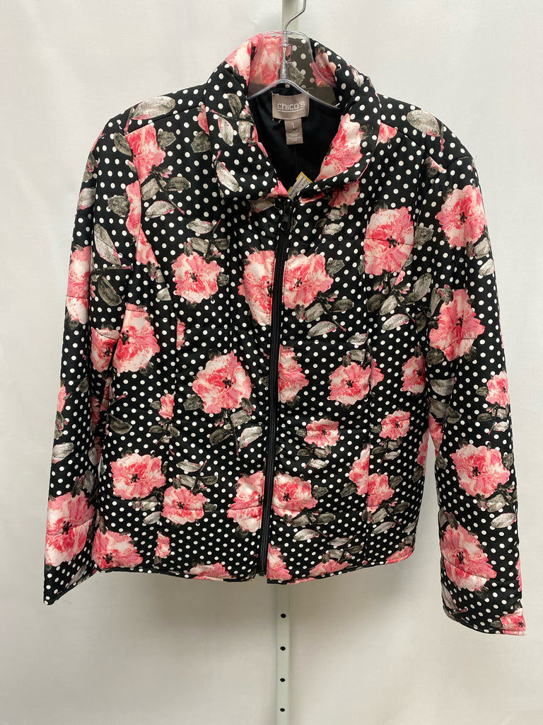 Chico's Size Chico's 1 (Medium) Black/Pink Jacket/Top