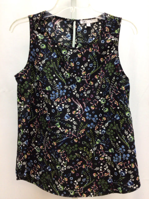 DR2 Size XS Black Floral Sleeveless Top
