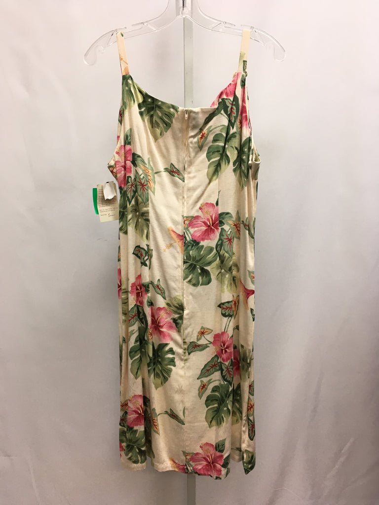 Size XL Cream Floral Sleeveless Dress