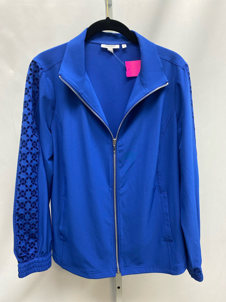 Size Chico's 1 (Medium) Chico's Blue Jacket/Outerwear