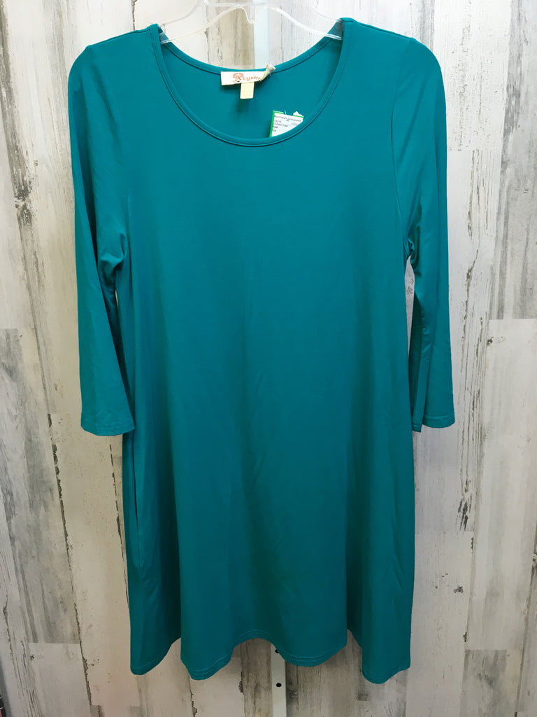 Size Small Aryeh Teal 3/4 Sleeve Dress