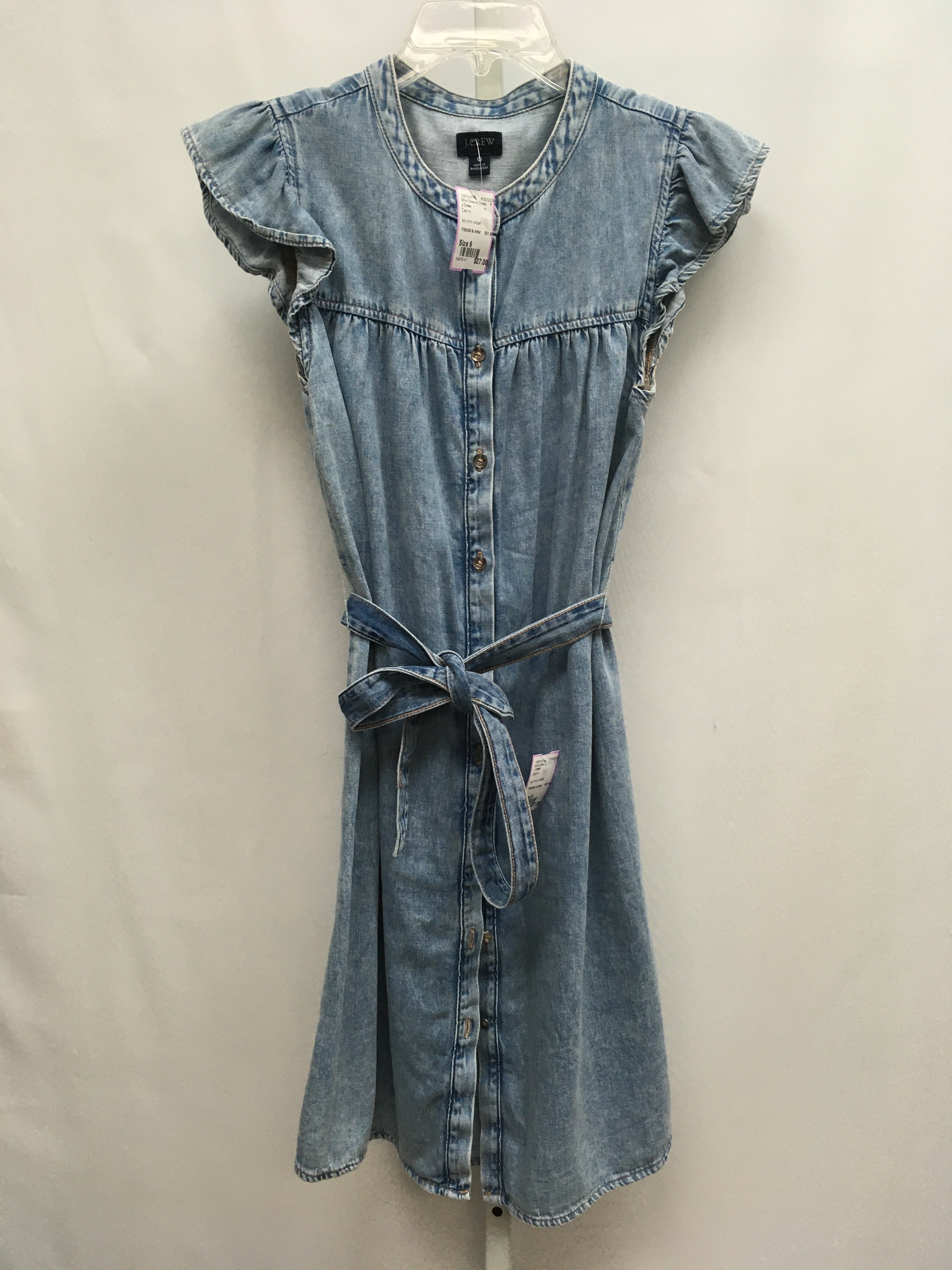 J Crew Size 6 Denim Short Sleeve Dress