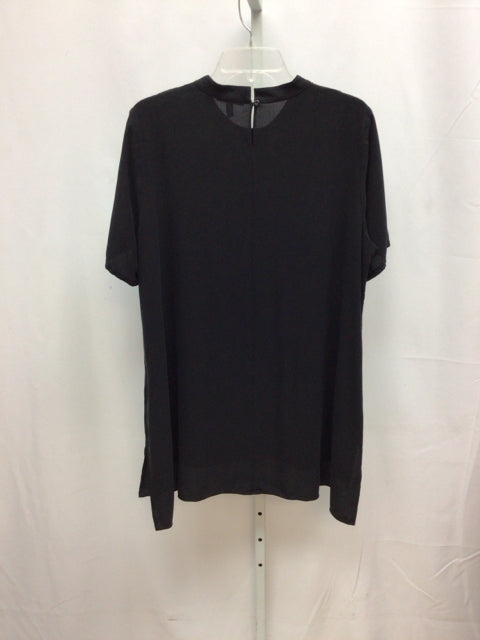 Eileen Fisher Size 1X Black Short Sleeve Tunic