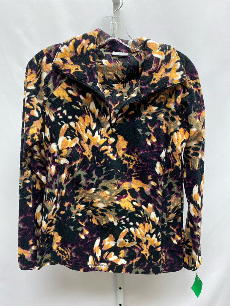 Columbia Size Medium Black Floral Long Sleeve Top