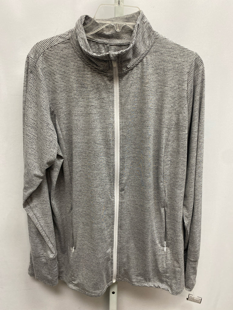 We Wander Size 1X Gray Stripe Jacket/Top