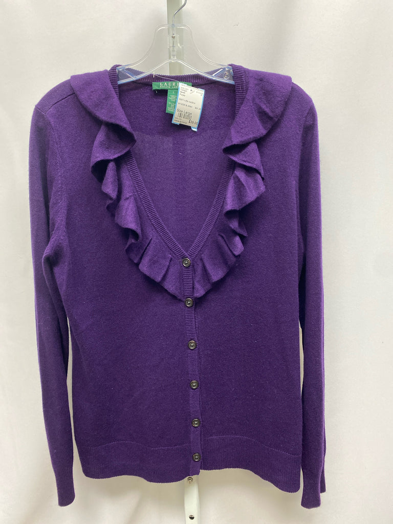 lauren Size Large Purple Cardigan