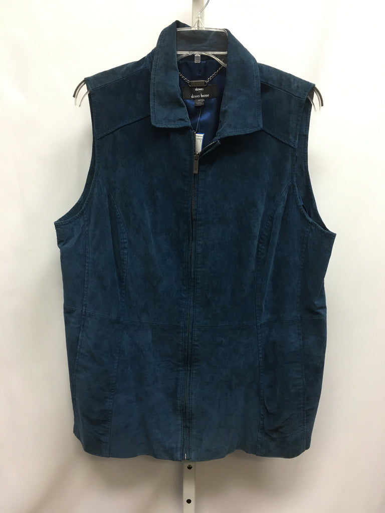Dennis Basso Size XL Blue Vest/Outerwear