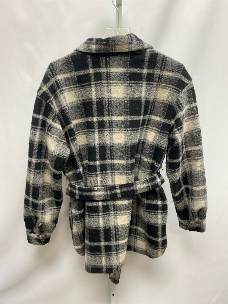 Size Large Sanctuary Gray Plaid Jacket/Outerwear