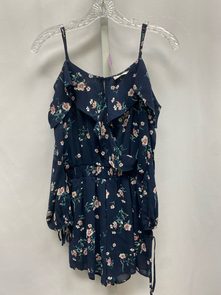 Altar'd State Size Small Navy Floral Romper