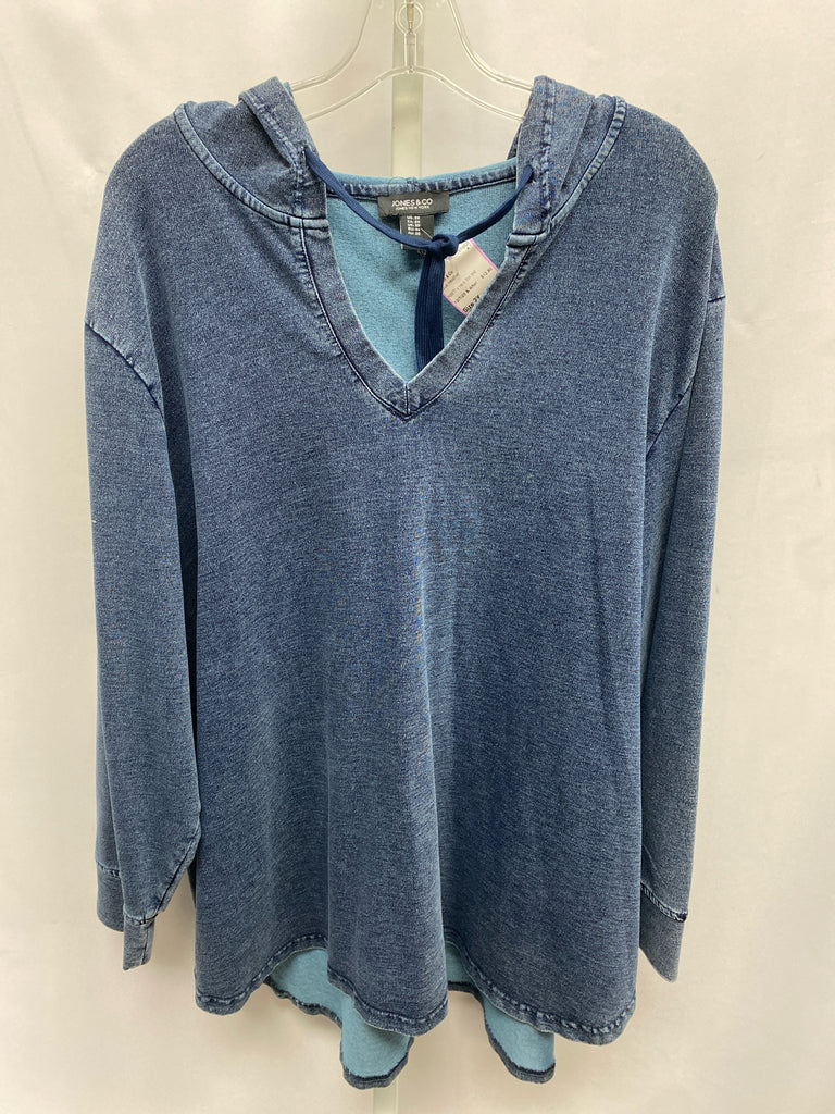 Jones & Co Size 2X Blue Heather Hoodie
