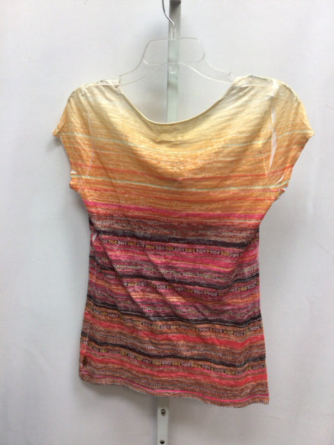 Prana Size Small yellow/pink Short Sleeve Top
