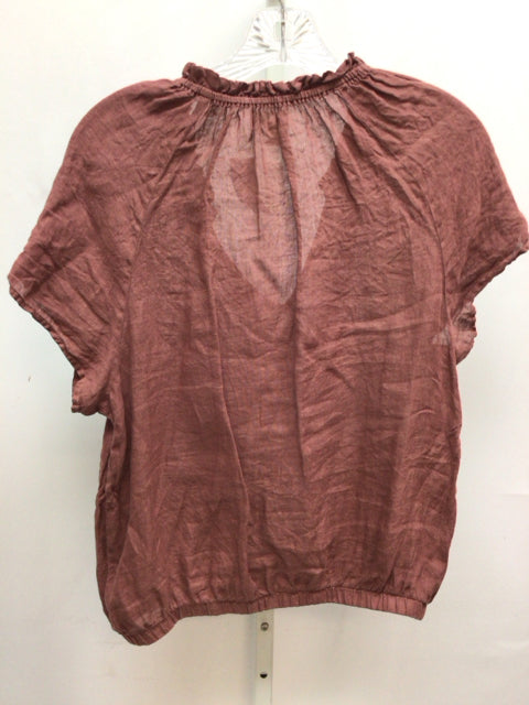 cloth & stone Size Medium Brown Short Sleeve Top