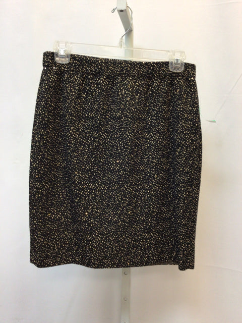 Size 8 St. John Evening Black/Gold Designer Skirt