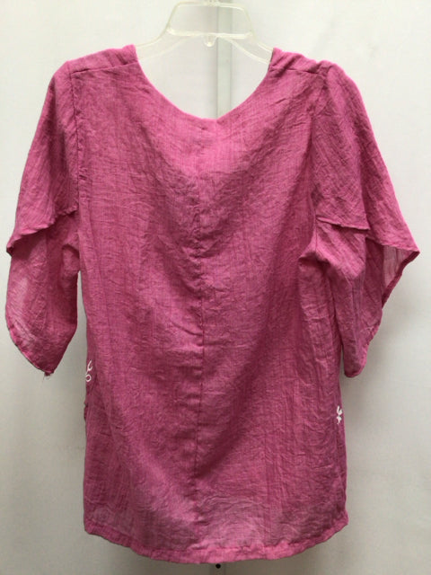 Misslook Size Large Pink 3/4 Sleeve Tunic
