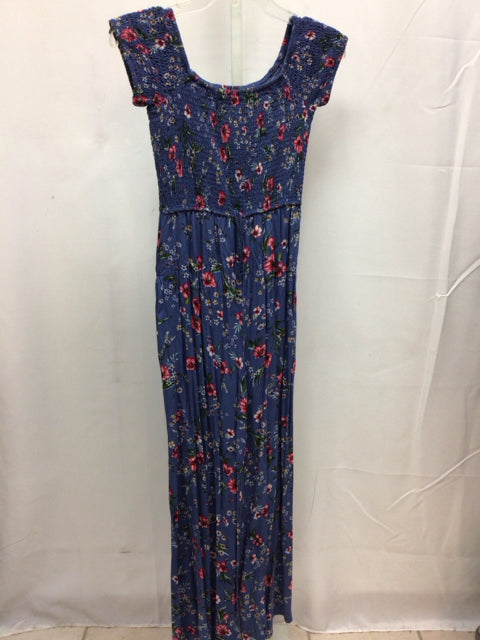 Size Medium band of gypsies Blue Floral Jumpsuit