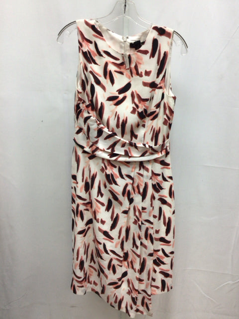 Size 6 WHBM White/Pink Sleeveless Dress