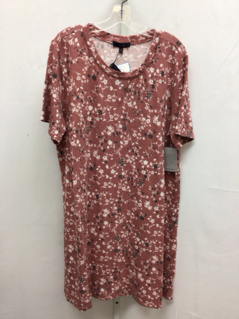 Size 1X Eclair Rust Print Dress