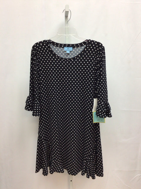 Size Large CeCe Black Dot 3/4 Sleeve Dress