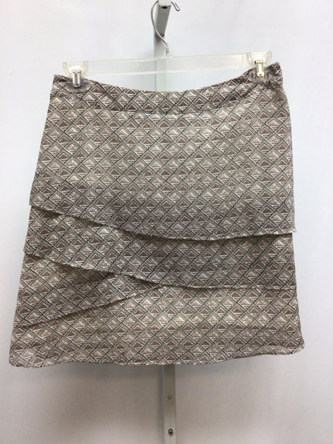 Size 10 Garnet Hill Gray Print Skirt