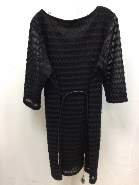 Size 18W Sharagano Black on black 3/4 Sleeve Dress