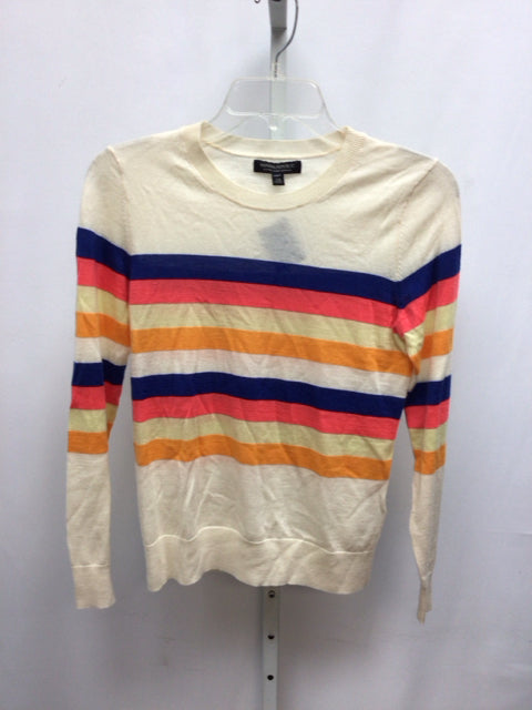 Banana Republic Size XS Cream Stripe Long Sleeve Sweater